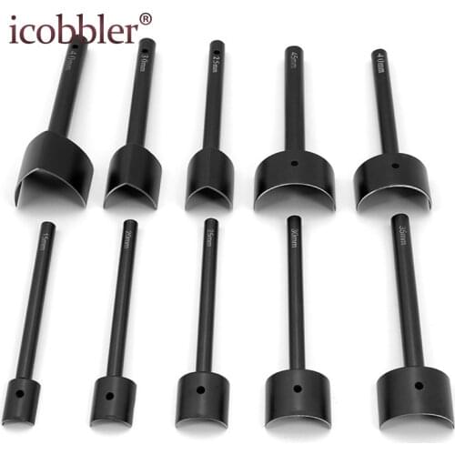 The New Leather Crafts Black Shallow Semi-circular Punch DIY Belt Tail Cut Steel Tool Diamond Cut for Leathercrafts Cutting