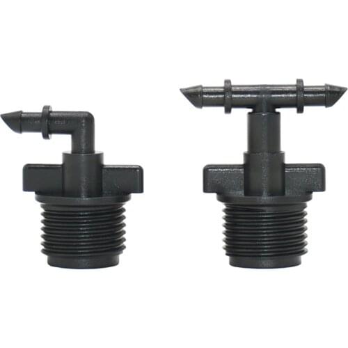 1/2 male to 1/4" barbed elbow connector 2-way garden hose splitter 4/7 hose watering pipe fitting 10pcs
