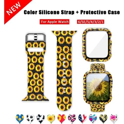 Leopard Strap for Apple Watch Band 44mm 40mm 42mm 38mm Silicone Woman Bracelet Printed Belt Iwatch Series 6 SE 5 4 3 Accessories