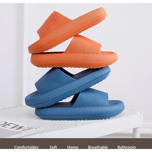 2021 NEW Women Summer Beach Slippers Eva Soft Thick Platform Sole Slide Sandals Leisure Men Ladies Indoor Bathroom Anti-slip