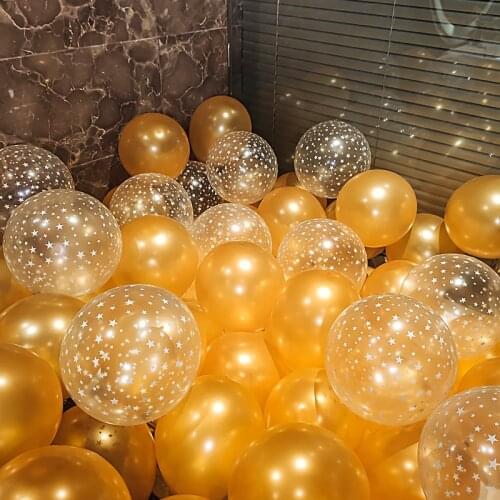 50pcs Balloons Bundle Mix Star Clear Pink Gold Helium Balloons Wedding Decoration Baby Shower Birthday Party Supplies New Year