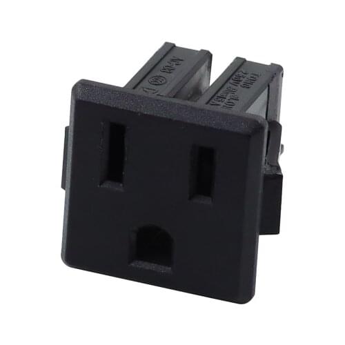 10pcs US Plug AC 125V 15A Current, 3 Pin Terminal Plastic Outlet Power Socket Connector Black Panel Mounting
