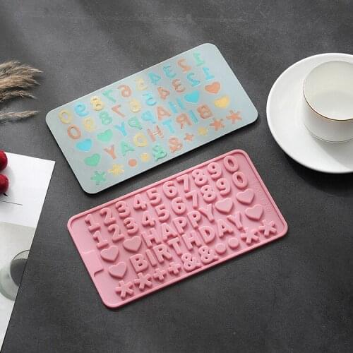Silicone chocolate molds Letter And Number Fondant Molds Clay Tools silicone Candy mold baking cake decorating tools DIY
