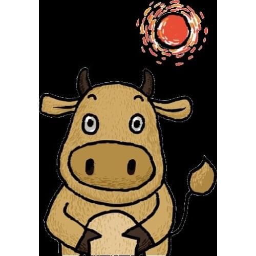 Iron on Transfer Cartoon Lovely animal cattle in summer Patches for Clothing DIY T-shirt Appliques Heat Transfer Vinyl Stickers