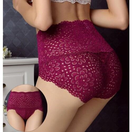 Sexy Laces High Waist Seamless Panties Women Body Shaper Slimming Underwear Tummy Bodysuit Butt Lifter underpants