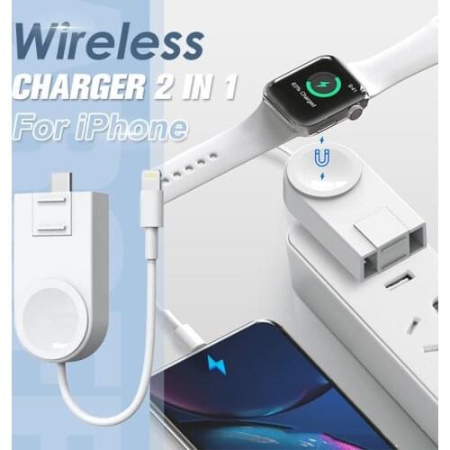 Smart 2 in 1 Charger Wireless Fast Charging Cable For Apple Watch Series & All IPhone & All Huawei Series Dropship