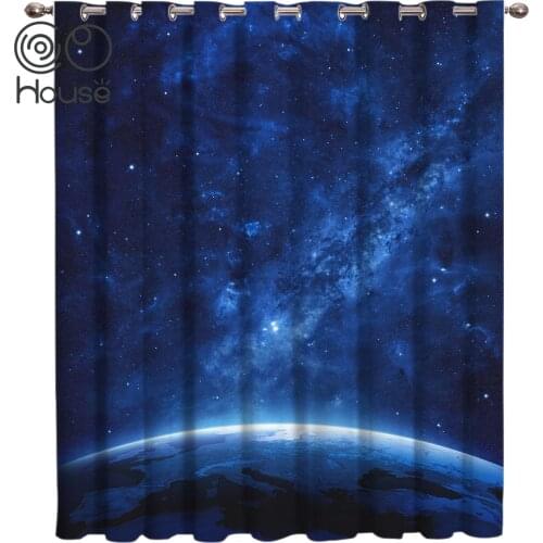 COCOHouse Space Universe Room Curtains Large Window Window Curtains Dark Living Room Bathroom Bedroom Kitchen Floral Decor Kids