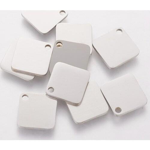 10pcs 304 Stainless Steel Rhombus Charms Necklace Pendants Charms for Jewelry Making DIY Bracelet Earrings Accessories Wholesale