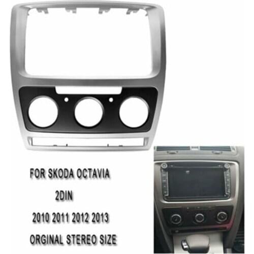 2 Din Car Radio Fascia Frame Panel DVD Dash Interior Trim for Volkswagen for VW Touran Caddy SEAT for Skoda Fabia Octavia 2