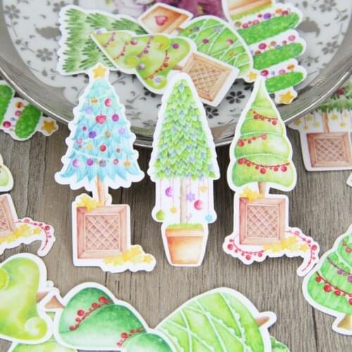 26pcs Christmas Tree Green Festival Scrapbooking Stickers Decorative Sticker DIY Craft Photo Journaling Decals Diary Deco