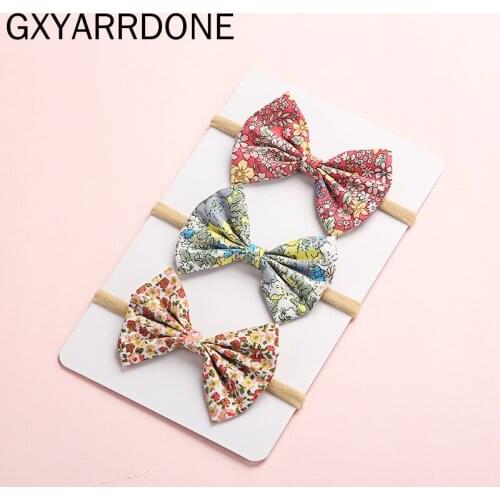 30pcs Wholesale Baby Girls Headband Bow Knot Head Bandage Kids Toddlers Headwear Flower Hair Band Infant Clothing Accessories