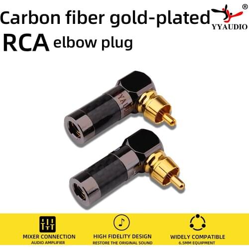 4PCS Audio Connector RCA Gold Plug Male 90 Degree Adaptor Audio Video Speaker Connector Soldering Adapter RCA Elbow Hifi Jack