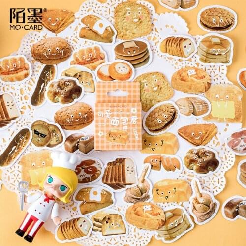 46 pcs/box Bread Series Kawaii Cute Sticker Custom Stickers Diary Stationery