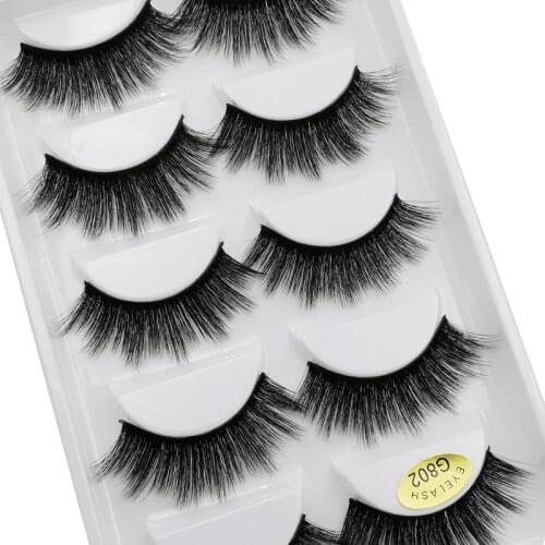 5Pairs 3D Mink Hair False Eyelashes Natural/Thick Long Eye Lashes Wispy Makeup Beauty Extension Tools individual eyelashes