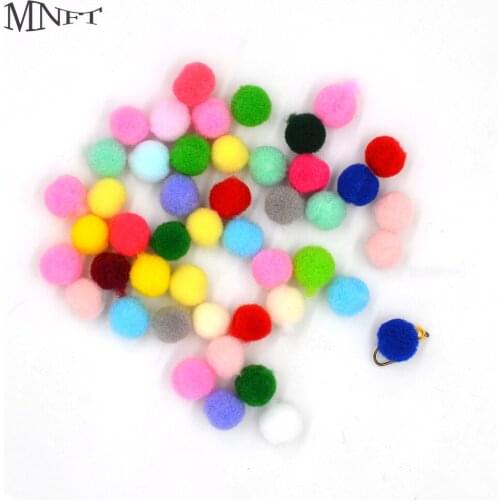 MNFT 500Pcs 8mm Plush Ball Fly Fishing Lures Colorful Synthetic Fly Tying Eggs Roe Imitate Natural Salmon Trout Lure