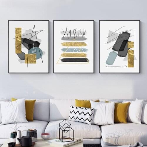 Abstract colourful classic Geometric figure line Modern Wall Art decorative Picture Canvas Painting for hotel room office Decor