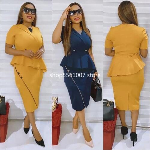 African Dresses for Women 2021 Summer Dress Office Lady African Clothes Plus Size Africa Bodycon Christmas Robe