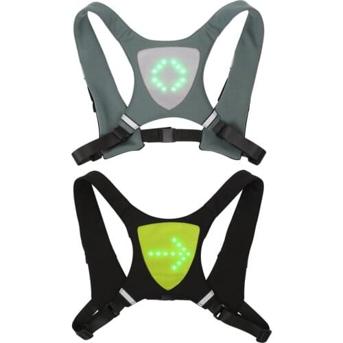 Bicycle Wireless 3 Meters Remote Control Warning LED Light Turn Signal Light Backpack Vest Reflective Safety Vest Outdoor