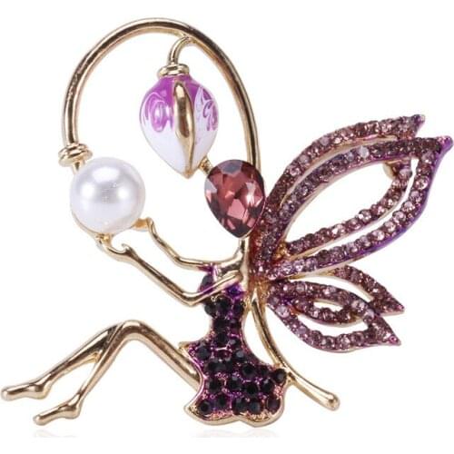 Cross-border sales model alloy brooch set auger elves temperament joker clothing accessories pectoral flower brooch spot
