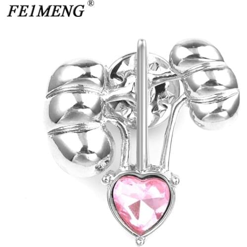 Kidney Shape Pin Brooch With Pink Crystal Heart Medical Badges Brooches For Women Men Nephrologist Doctors Fahion Jewelry Gifts