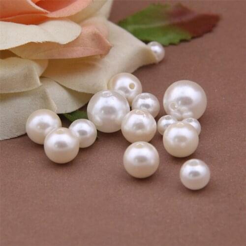1000pcs 4~12mm ABS Imitation Pearls Straight Hole Plastic Beads DIY Jewelry Making