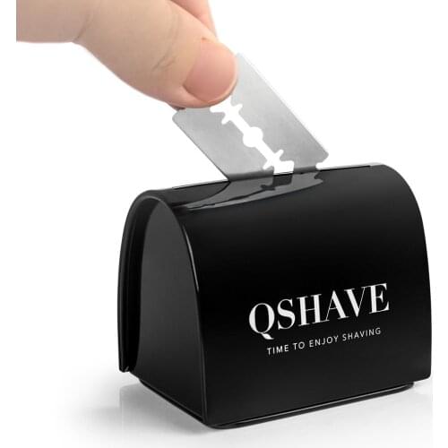 QSHAVE Blade Disposal Case Safe Storage Bank for Used Safety Razor Blades Household Safe Guard