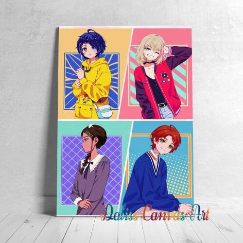 Canvas Anime WONDER EGG PRIORITY Pictures Home Manga Decoration Paintings Poster HD Prints Wall Art Modular Living Room Framed