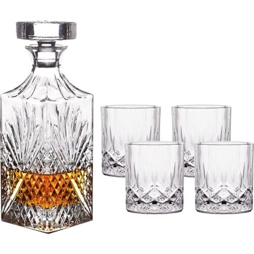 Creative Modern Crystal Glass Luxury Whiskey Glass Bottle Simple Birthday Gift Set Design Barek Na Alkohol Bar Wine Set Ec50jj