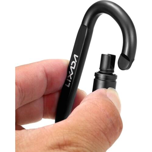 Lixada Aluminum Alloy D-ring Locking Carabiner Screw Lock Hanging Hook Buckle Keychain for Outdoor Camping Hiking