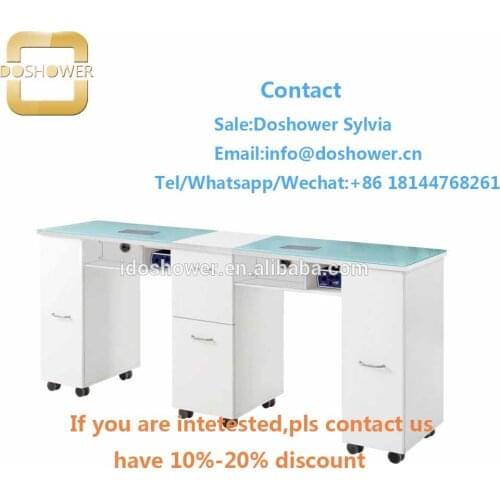 Nail table with dust collector with human touch pedicure chair for double manicure table nail bar