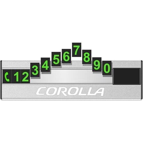 Car Metal Hidden Temporary Parking Card Phone Number Card Plate for Toyota corolla accessories car styling