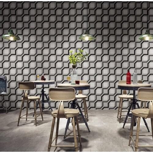 BOSTONIVY Modern 3D Grid Papel De Parede No Self Adhesive Film PVC Wallpaper Bathroom Study Waterproof Wall Paper Sticker 10M