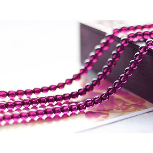 Grade 5A Natural Rhodolite Garnet Beads 3mm-5mm Rose Red Color NOT Dyed Smooth Polished Round 15 Inch Strand SL25