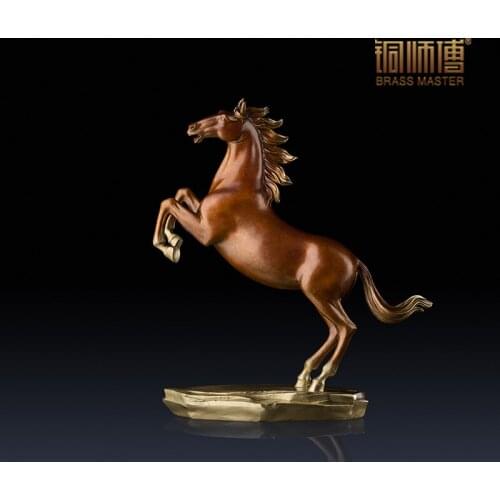 New Arrival Brown Running Horse Home Decoration Chinese Brass Copper Horse Vivid Craft Free Shipping