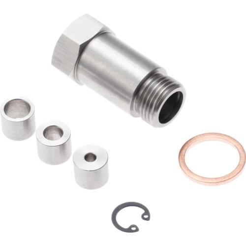 O2 Oxygen Sensor Lambda M18 X1.5 Extension Extender Spacer Exhaust Restrictor Fitting + Adjustable Gas Flow Inserts Cel Fix Bung