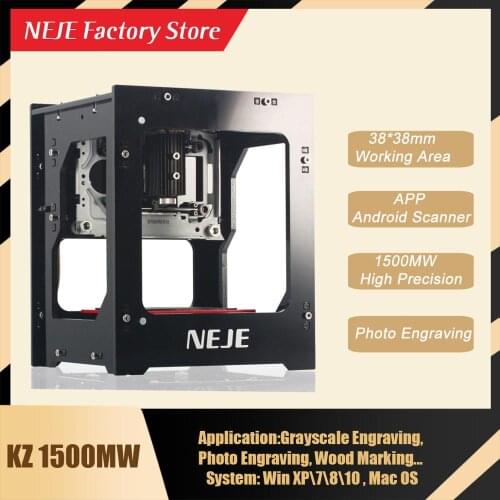 Upgrated Version NEJE DK-8-KZ 1500mW 405nm Mini CNC Router Desktop DIY Laser Engraving Machine for Windows Mac