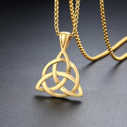 Charm Dara Knot Necklace Mens Irish Pendant In Gold Tone Anniversary Scottish Jewelry
