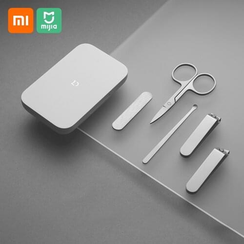 Xiaomi Mijia 5pcs/set Portable Fingernail Toenail Manicure Pedicure Magnetic Absorption Stainless Steel Nail Clipper Tool Set