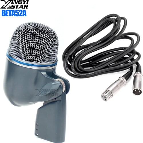 BETA 52A BETA52A Wired Professional Kick Drum Instrument Microphone For Stage DJ Mixer Audio Percussion Snare Tom Bass Amplifier