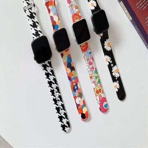 Chrysanthemum Dot Strap Accessories for Apple Watch 38 40 42 44 mm For iWatch 4 Series 3 5 SE 6 Ladies Smart Watch Wristband