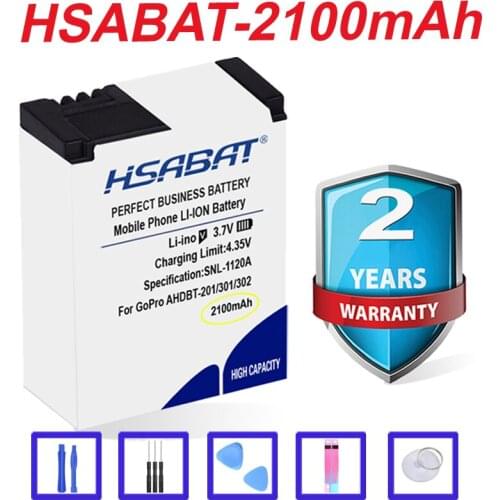 Top Brand 100% New 2100mAh Battery for GoPro AHDBT-201/301 for Gopro Hero 3 3+ AHDBT-301 AHDBT-201 in stock