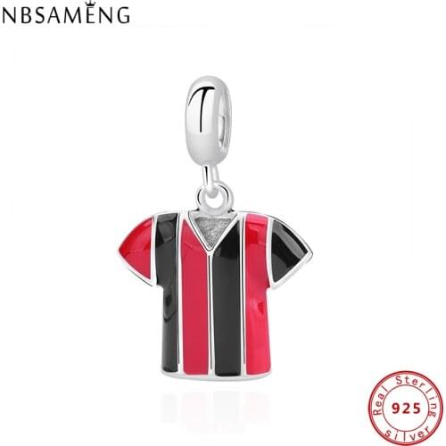 2019 Silver Trendy 925 Sterling Silver Charm Pendant Striped Clothes Charm Fit Original Bracelets Bangles Jewelry Charms