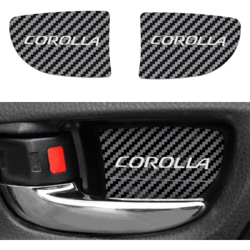 Carbon fiber pattern Stainless steel Door inner Handles Door Bowl Decorative Stickers for Toyota corolla 2014-2018 Car-Styling