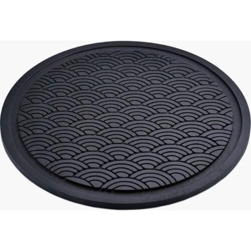 Japanese Circular Black Pottery Bamboo Tea Tray Ceramic Kung Fu Tea Tray Saucer Tea Earthenware Pot Tray Tea Pot Base Tea Tray