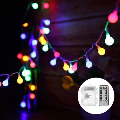 Yohencin 8M 80 LED Colorful Christmas Lights 8 Modes Indoor Outdoor Remote Control Fairy Lights Battery Powered