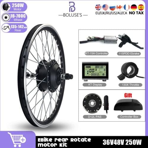 Electric Bike Motor Whee 36V48V250W Rear Rotate Brushless Gear Wheel Hub Motor LCD3 Motor For Bicycle Electric Motor Kit Bicycle