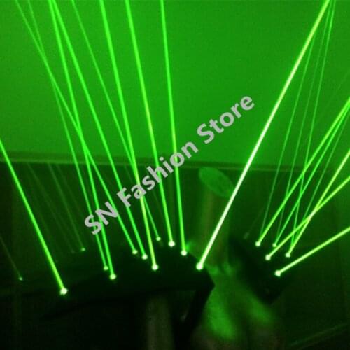 HH09-1 Green color Laser vest 20pcs laser heads laser shoulder LED bar party ballroom costumes dj disco props luminous clothing
