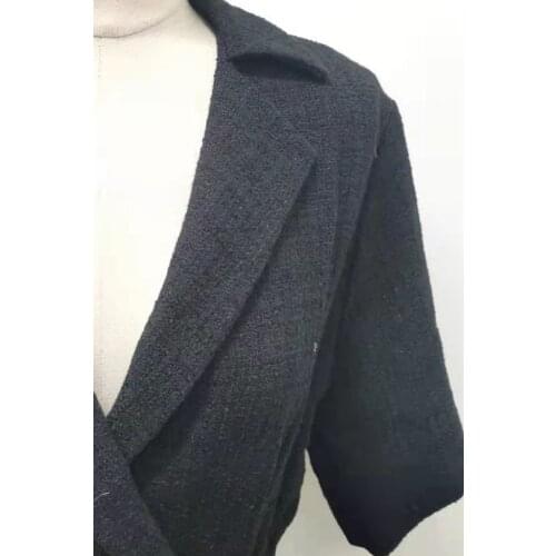 Women Double Breasted Mini Dress Robes Notched Short Sleeve OL 2021 Spring New Dress