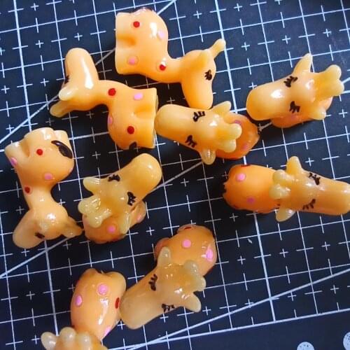 1pcs/lot resin solid yellow color deer cartoon 23mm fairy garden gnome moss terrarium decor crafts bonsai home DIY A103-6