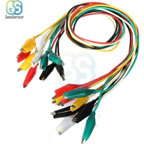 10pcs Line length 50cm Crocodile Clip Double-ended Crocodile Clips Cable Alligator Clips Wire Testing Wire Clip